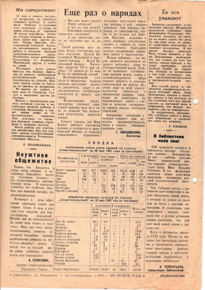 Газета «Севастополец». №79 (10), 26.05.1961, стр. 2